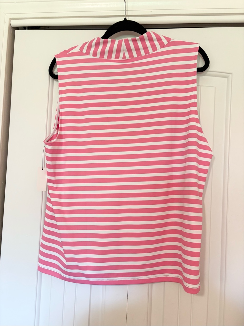 NWT Talbots Pink & White Striped V-Neck Sleeveless Tank - Picture 2 of 5